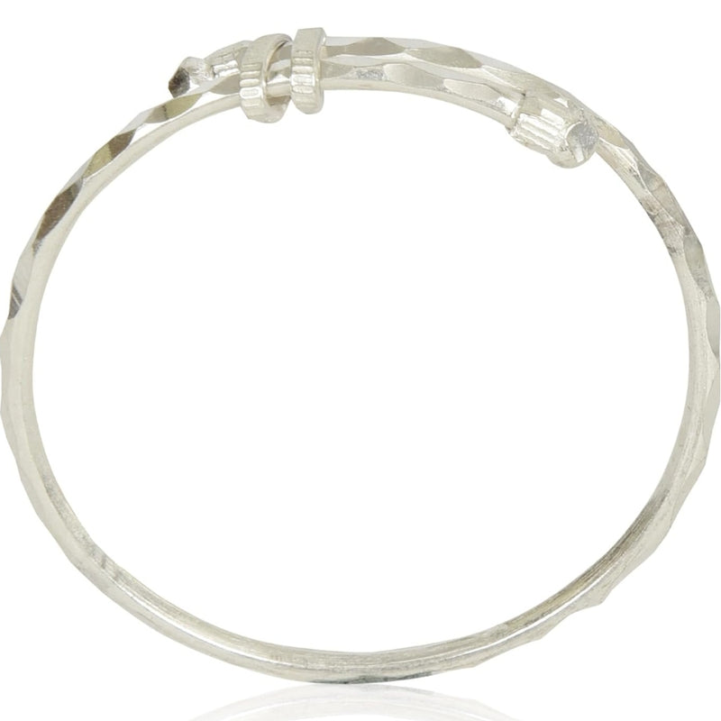 BABY JEWELLERY- (WGT: 35.290  GM APPROX) 625 SILVER BABY BANGLE SOLID DESIGN FOR BABY 1 PAIR WITH ADJUSTABLE SIZE FROM NEW BORN TO 5 YEARS - SPECIAL FOR GIFTING IN SPECIAL OCCASSION.