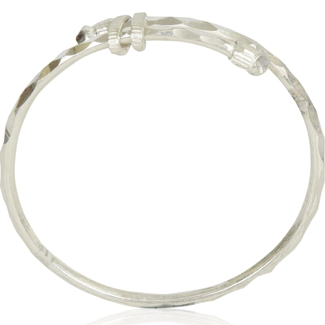 BABY JEWELLERY- (WGT: 18.780  GM APPROX) 625 SILVER BABY BANGLE SOLID DESIGN FOR BABY 1 PAIR WITH ADJUSTABLE SIZE FROM NEW BORN TO 2 YEARS - SPECIAL FOR GIFTING IN SPECIAL OCCASSION.