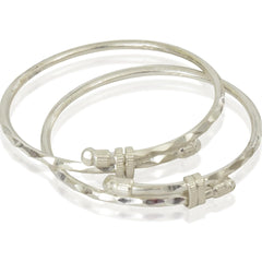 BABY JEWELLERY- (WGT: 35.290  GM APPROX) 625 SILVER BABY BANGLE SOLID DESIGN FOR BABY 1 PAIR WITH ADJUSTABLE SIZE FROM NEW BORN TO 5 YEARS - SPECIAL FOR GIFTING IN SPECIAL OCCASSION.