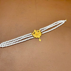GMC22K- WGT: 1.020 GM APPROX BIS CERTIFIED HUID HALLMARK 916 22KT GOLD MOTI CHOKER 1 PIECE WITH ADJUSTABLE TASSEL.(LFZW4M)