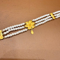 GMC22K- WGT: 0.980 GM APPROX BIS CERTIFIED HUID HALLMARK 916 22KT GOLD MOTI CHOKER 1 PIECE WITH ADJUSTABLE TASSEL.(XLQYC2)