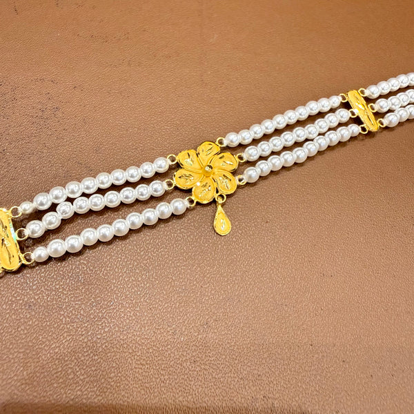 GMC22K- WGT: 0.980 GM APPROX BIS CERTIFIED HUID HALLMARK 916 22KT GOLD MOTI CHOKER 1 PIECE WITH ADJUSTABLE TASSEL.(XLQYC2)