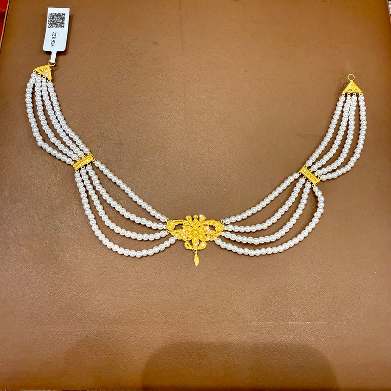 (GMJ)- WGT: 2.180 GM APPROX BIS CERTIFIED HUID HALLMARK 916 22KT GOLD MOTI NECKLACE 1 PIECE WITH ADJUSTABLE TASSEL.(9VJ6QH)
