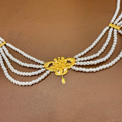 (GMJ)- WGT: 2.180 GM APPROX BIS CERTIFIED HUID HALLMARK 916 22KT GOLD MOTI NECKLACE 1 PIECE WITH ADJUSTABLE TASSEL.(9VJ6QH)