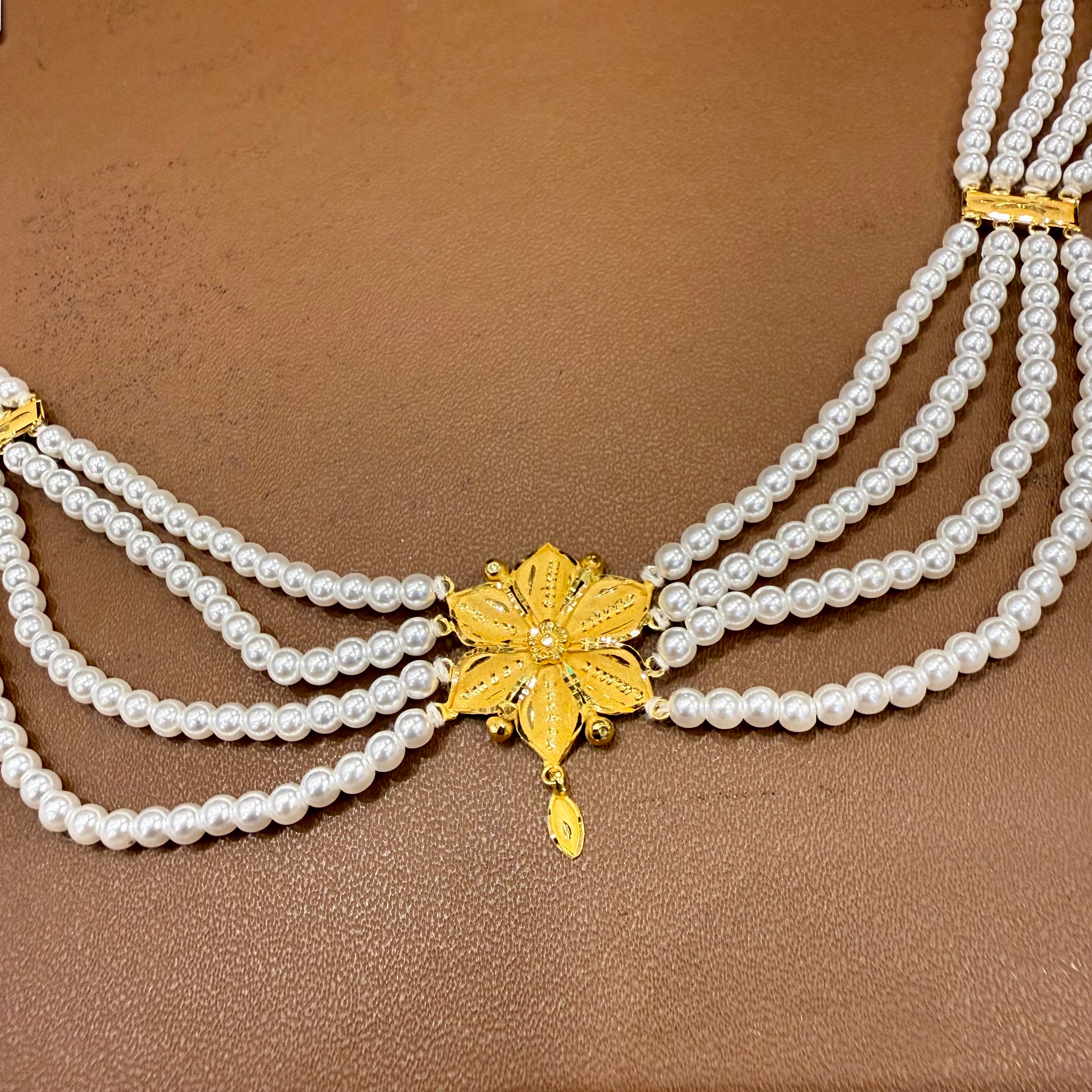 (GMJ)- WGT: 1.830 GM APPROX BIS CERTIFIED HUID HALLMARK 916 22KT GOLD MOTI NECKLACE 1 PIECE WITH ADJUSTABLE TASSEL.