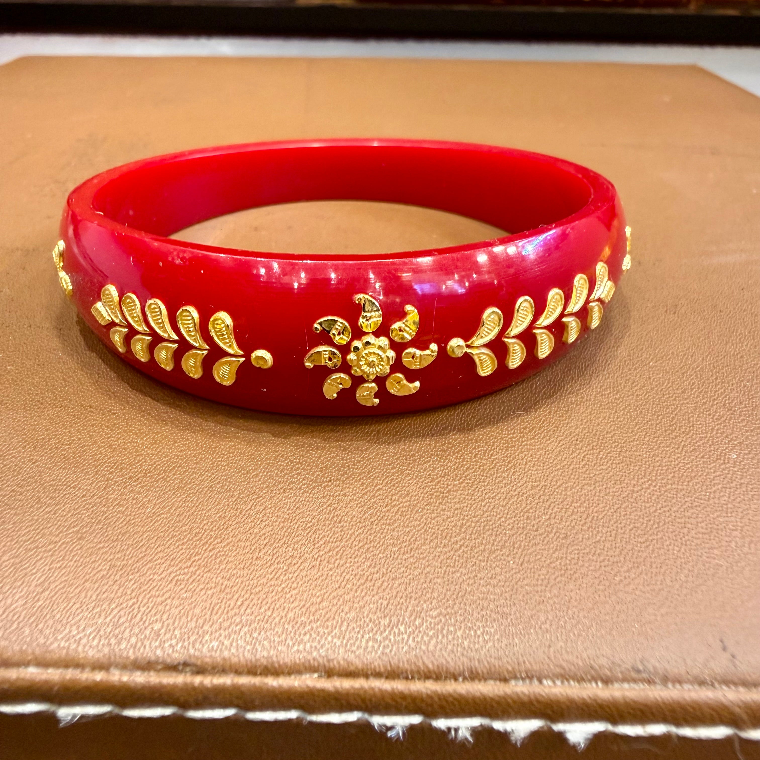 GPB- (SIZE-26) WGT: 0.860 GM APPROX BIS CERTIFIED HUID HALLMARK 916 22KT GOLD BRACELET POLA BADHANO 1 PIECE FOR WOMEN.
