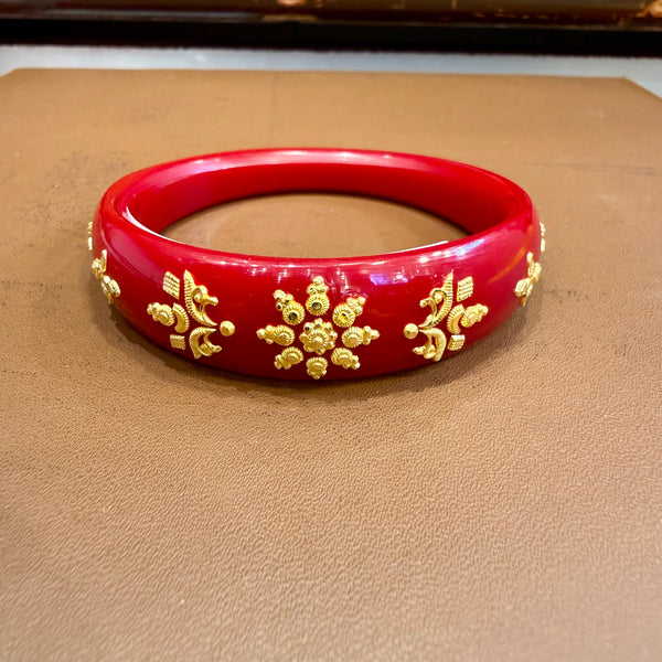 GPB22K- (SIZE-24) WGT: 0.760 GM APPROX BIS CERTIFIED HUID HALLMARK 916 22KT GOLD BRACELET POLA BADHANO 1 PIECE FOR WOMEN.