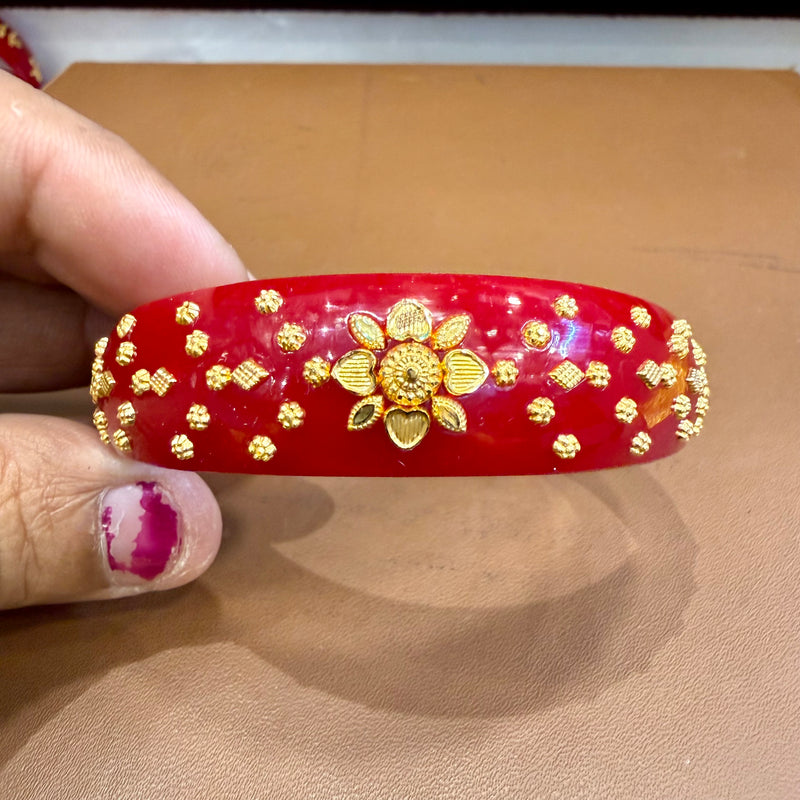 GPB22K- (SIZE-24) WGT: 0.880 GM APPROX BIS CERTIFIED HUID HALLMARK 916 22KT GOLD BRACELET POLA BADHANO 1 PIECE FOR WOMEN.