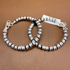 BABY JEWELLERY- (WGT: 10 TO 11 GM APPROX) 625 SILVER BABY BANGLE NAZAR (EVIL EYE PROTECTION) FOR BABY 1 PAIR WITH ADJUSTABLE SIZE FROM NEW BORN TO 2 YEARS - SPECIAL FOR GIFTING IN SPECIAL OCCASSION.