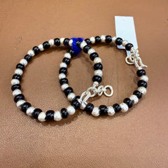 BABY JEWELLERY- (WGT: 7 TO 8 GM APPROX) 625 SILVER BABY BANGLE NAZAR (EVIL EYE PROTECTION) FOR BABY 1 PAIR WITH ADJUSTABLE SIZE FROM NEW BORN TO 2 YEARS - SPECIAL FOR GIFTING IN SPECIAL OCCASSION.