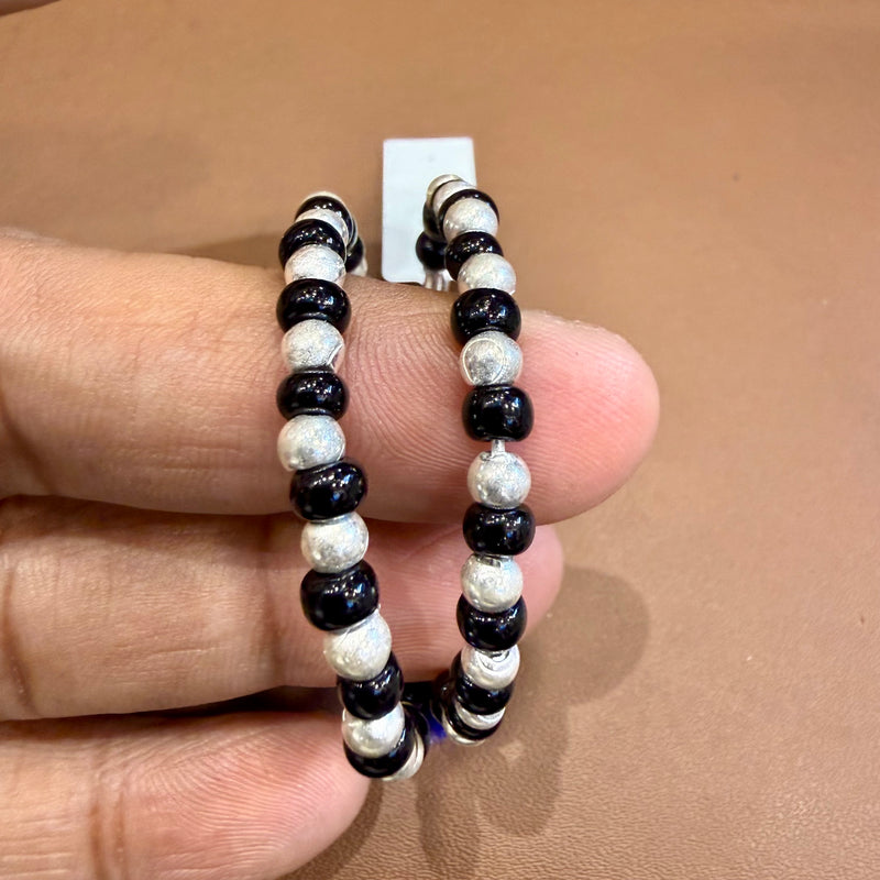 BABY JEWELLERY- (WGT: 7 TO 8 GM APPROX) 625 SILVER BABY BANGLE NAZAR (EVIL EYE PROTECTION) FOR BABY 1 PAIR WITH ADJUSTABLE SIZE FROM NEW BORN TO 2 YEARS - SPECIAL FOR GIFTING IN SPECIAL OCCASSION.