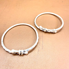 BABY JEWELLERY- (WGT: 35.290  GM APPROX) 625 SILVER BABY BANGLE SOLID DESIGN FOR BABY 1 PAIR WITH ADJUSTABLE SIZE FROM NEW BORN TO 5 YEARS - SPECIAL FOR GIFTING IN SPECIAL OCCASSION.