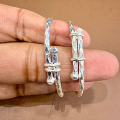 BABY JEWELLERY- (WGT: 35.290  GM APPROX) 625 SILVER BABY BANGLE SOLID DESIGN FOR BABY 1 PAIR WITH ADJUSTABLE SIZE FROM NEW BORN TO 5 YEARS - SPECIAL FOR GIFTING IN SPECIAL OCCASSION.