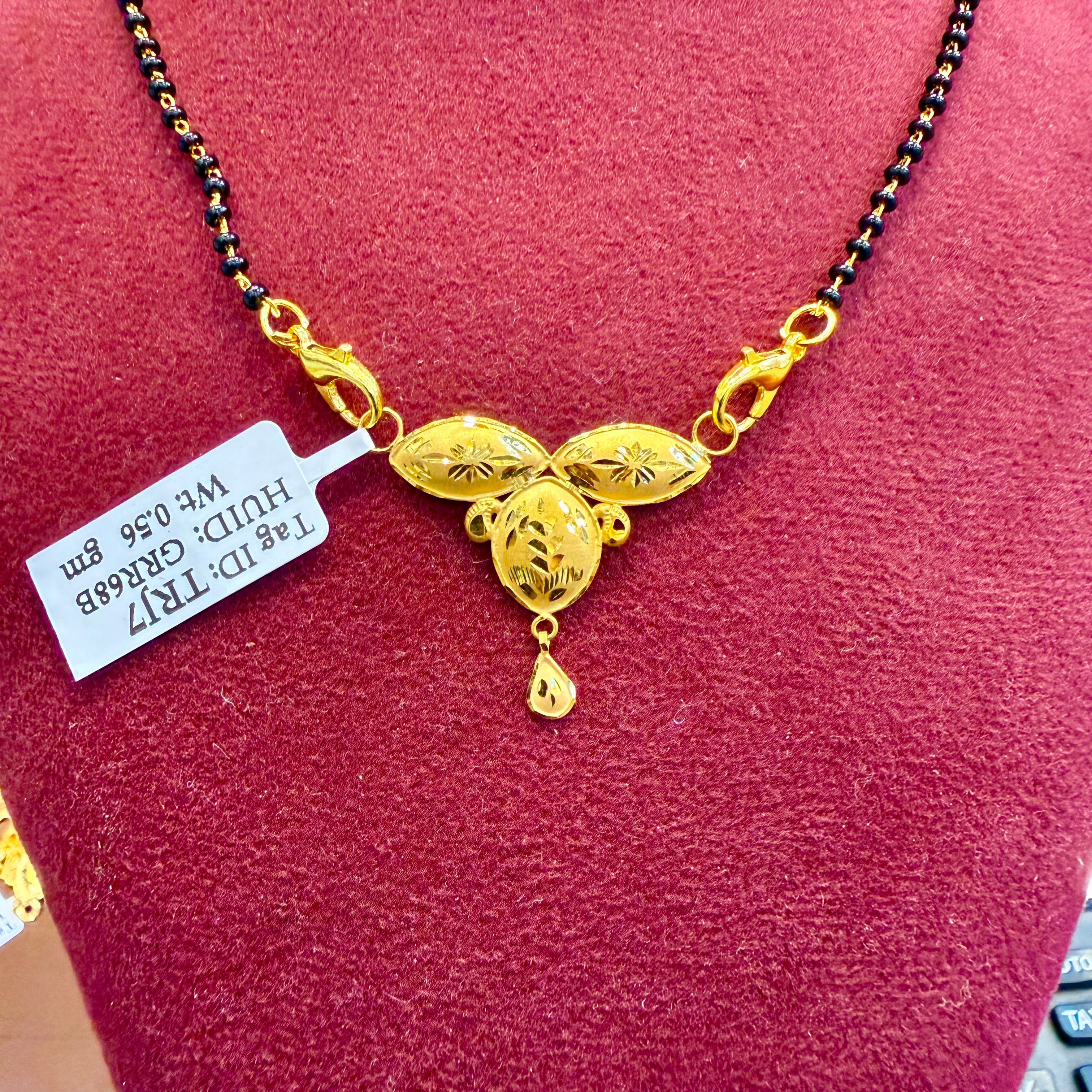 GOLD PENDANT- (WGT: 0.560 GM APPROX) BIS CERTIFIED HUID HALLMARK 375 9KT GOLD PENDANT FOR WOMEN 1 PIECE WITH FREE MANGALSUTRA & TASSEL.