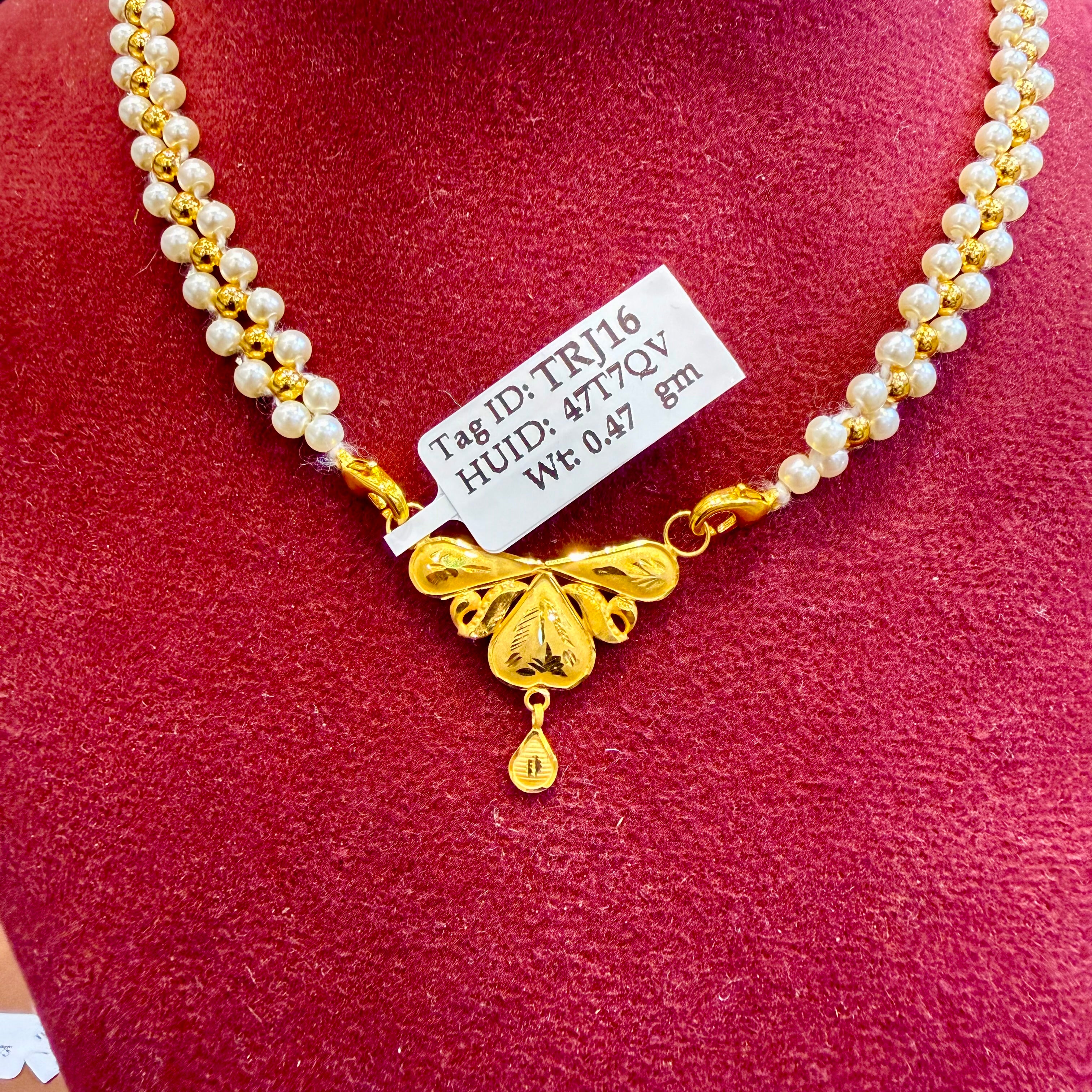 GOLD PENDANT- (WGT: 0.470 GM APPROX) BIS CERTIFIED HUID HALLMARK 375 9KT GOLD PENDANT FOR WOMEN 1 PIECE WITH FREE MANGALSUTRA & TASSEL.