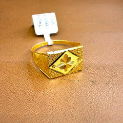 GENTS RING- SIZE:21 (WGT: 1.990 GM APPROX) BIS CERTIFIED HUID HALLMARK 916 22KT GOLD GENTS FINGER RING FOR MEN 1 PIECE.(7AQP2V)