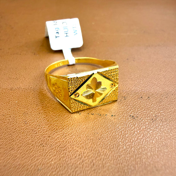 GENTS RING- SIZE:21 (WGT: 1.990 GM APPROX) BIS CERTIFIED HUID HALLMARK 916 22KT GOLD GENTS FINGER RING FOR MEN 1 PIECE.(7AQP2V)