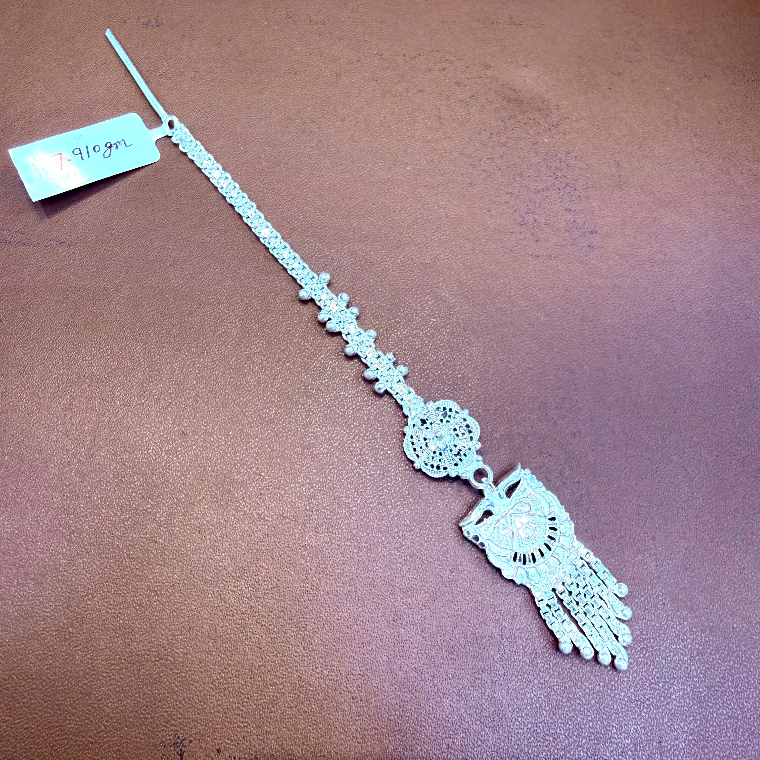 SILVER TICKLY- (WGT: 7.910 GM APPROX) ORIGINAL 625 SILVER BRIDAL TICKLY (MANGTIKA) 1 PIECE FOR WOMEN.