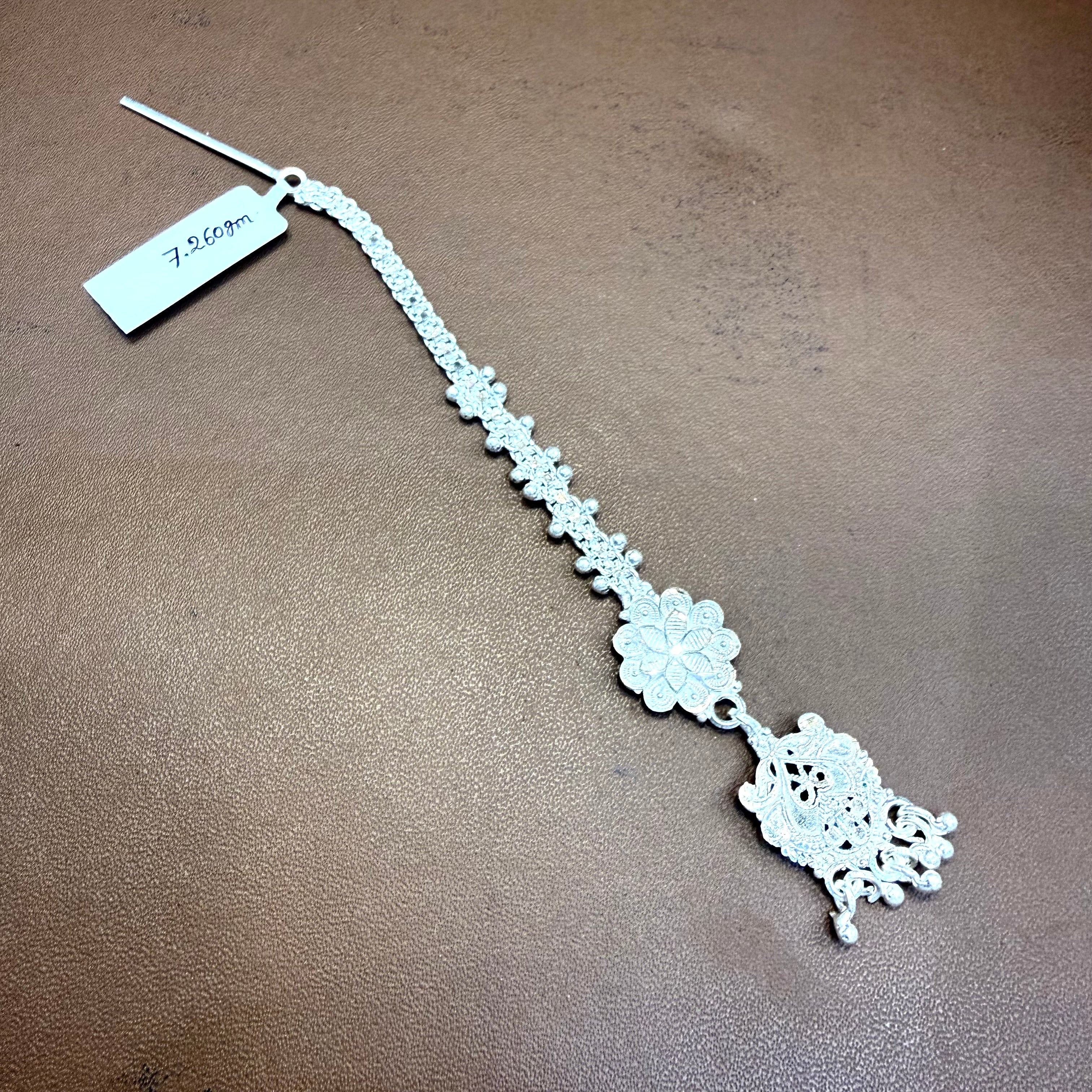 SILVER TICKLY- (WGT: 7.260 GM APPROX) ORIGINAL 625 SILVER BRIDAL TICKLY (MANGTIKA) 1 PIECE FOR WOMEN.