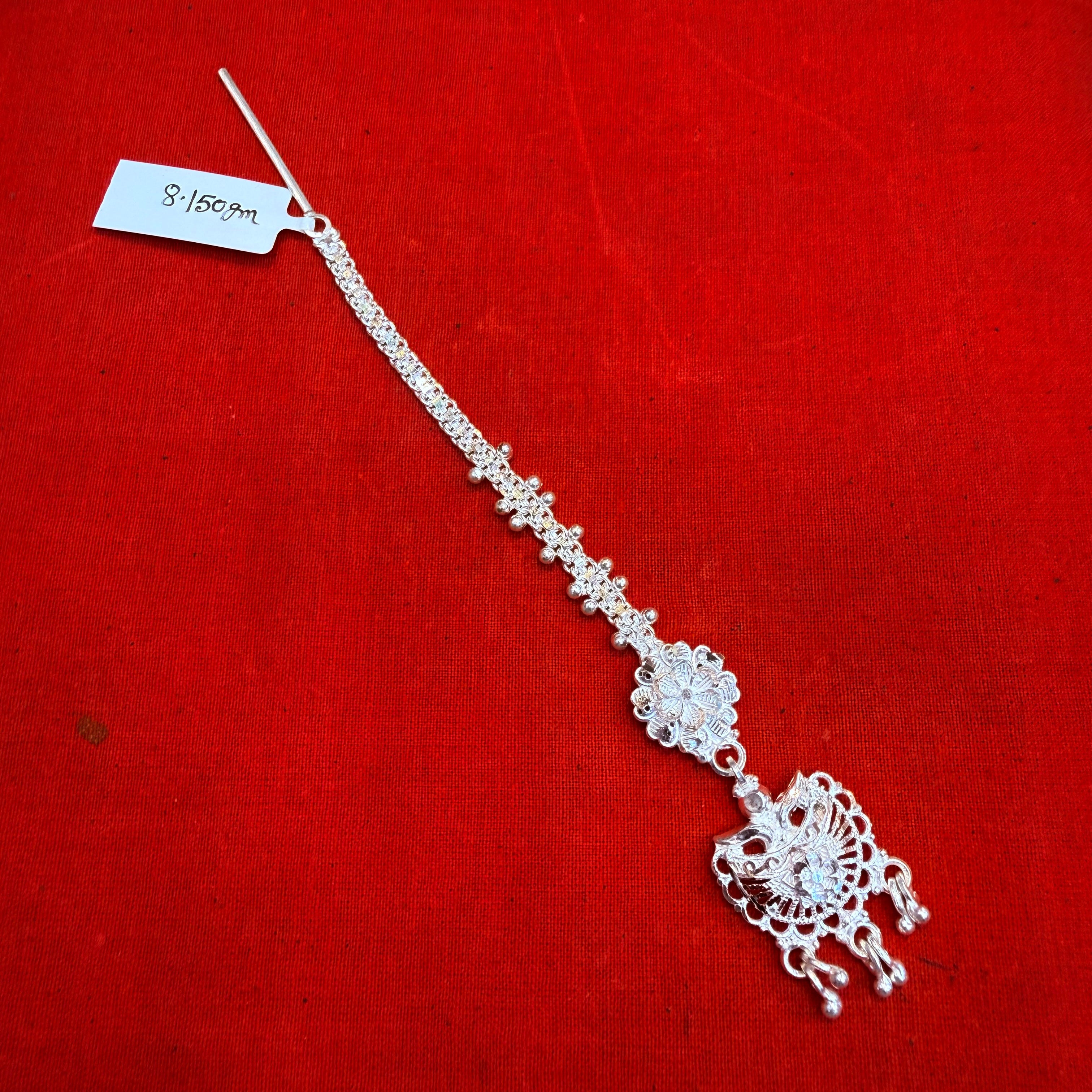 SILVER TICKLY- (WGT: 8.150 GM APPROX) ORIGINAL 625 SILVER BRIDAL TICKLY (MANGTIKA) 1 PIECE FOR WOMEN.