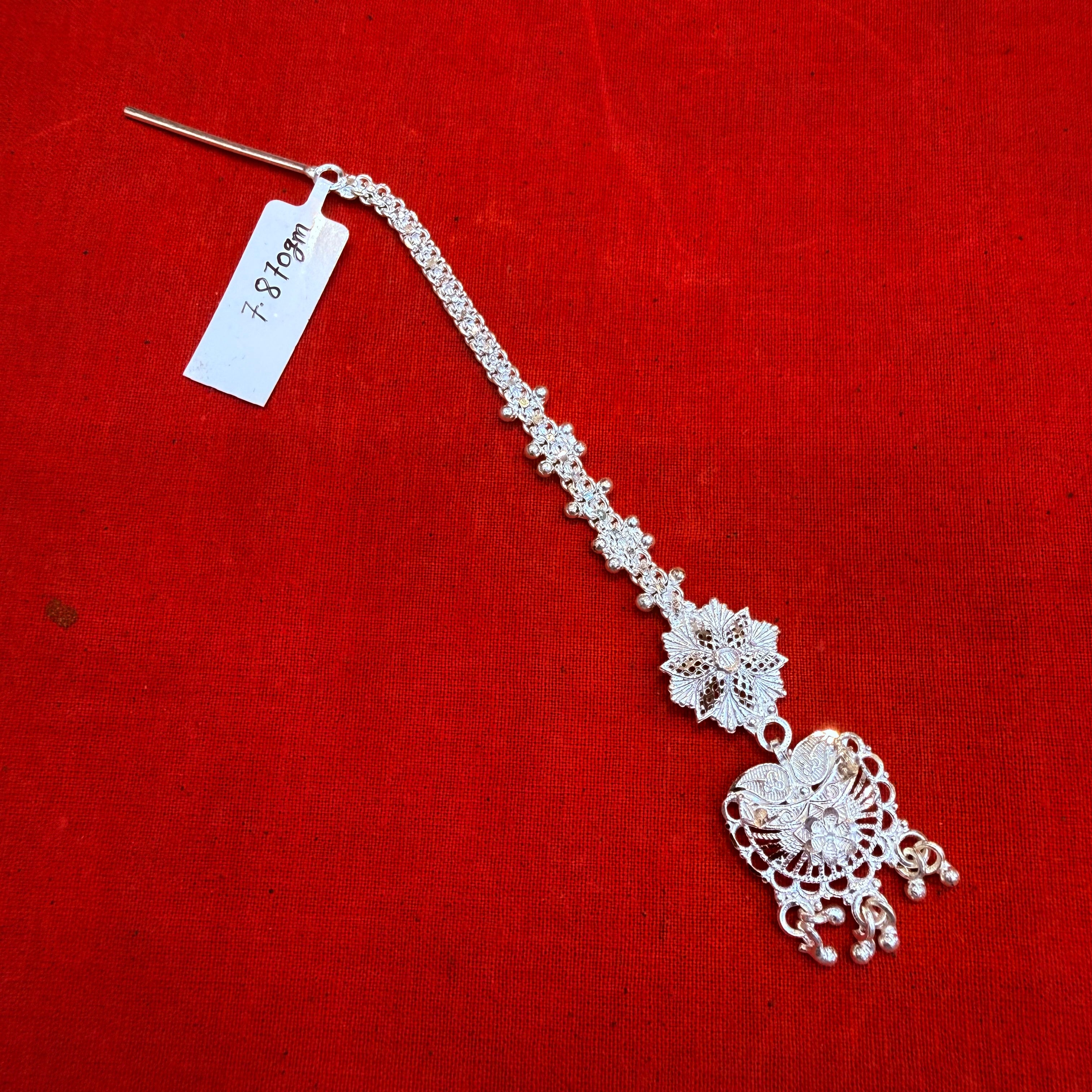 SILVER TICKLY- (WGT: 8.870 GM APPROX) ORIGINAL 625 SILVER BRIDAL TICKLY (MANGTIKA) 1 PIECE FOR WOMEN.