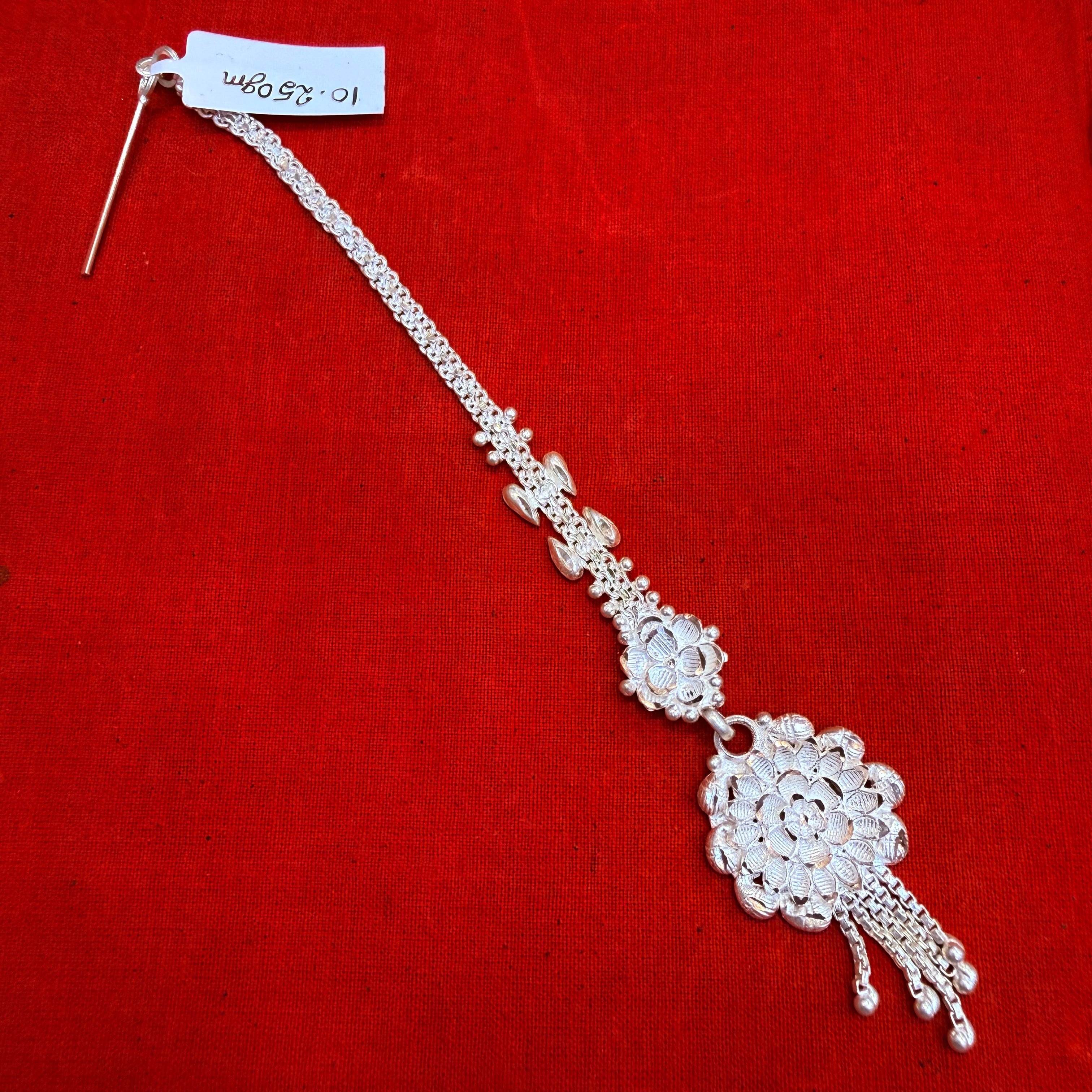 SILVER TICKLY- (WGT: 10.250 GM APPROX) ORIGINAL 625 SILVER BRIDAL TICKLY (MANGTIKA) 1 PIECE FOR WOMEN.