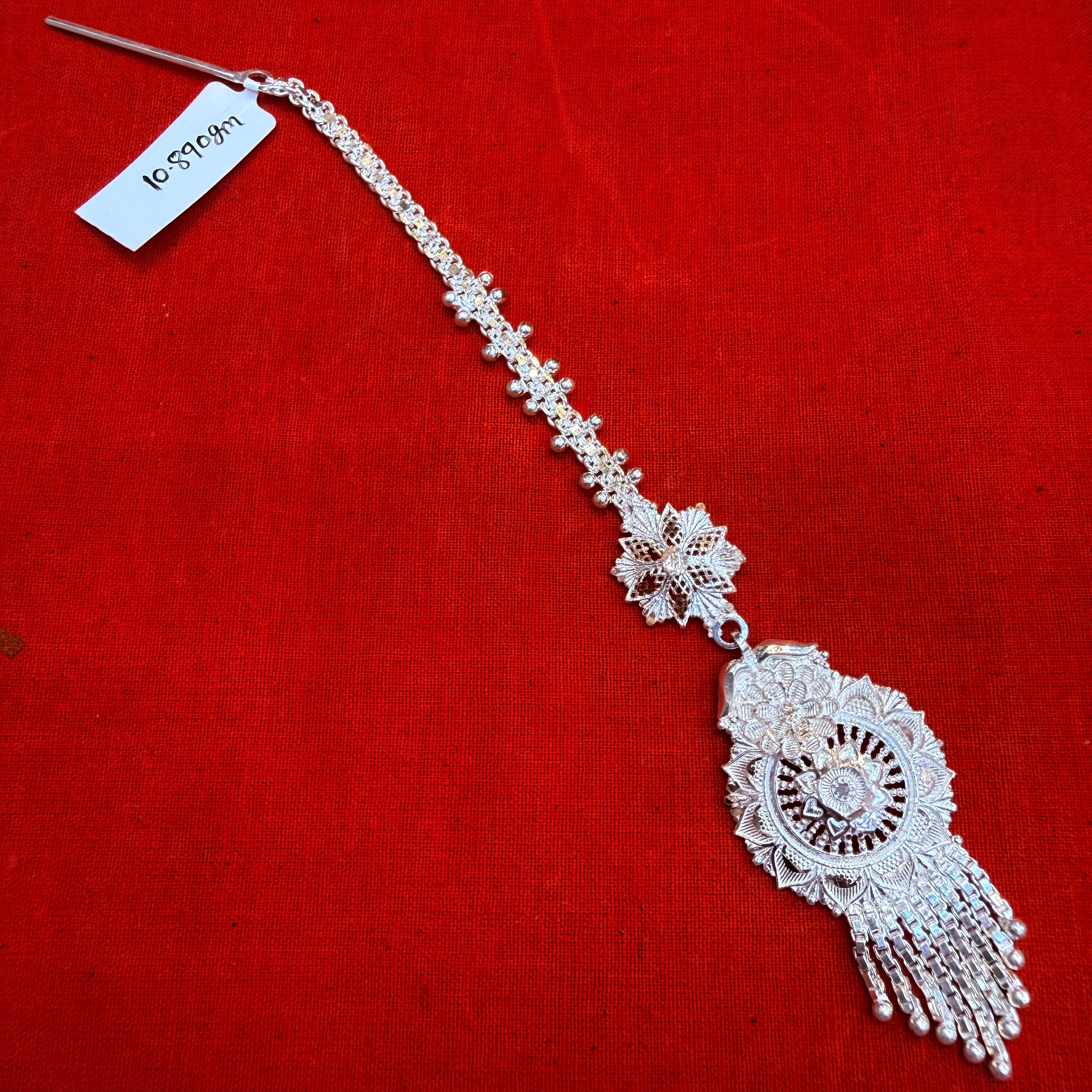 SILVER TICKLY- (WGT: 10.890 GM APPROX) ORIGINAL 625 SILVER BRIDAL TICKLY (MANGTIKA) 1 PIECE FOR WOMEN.