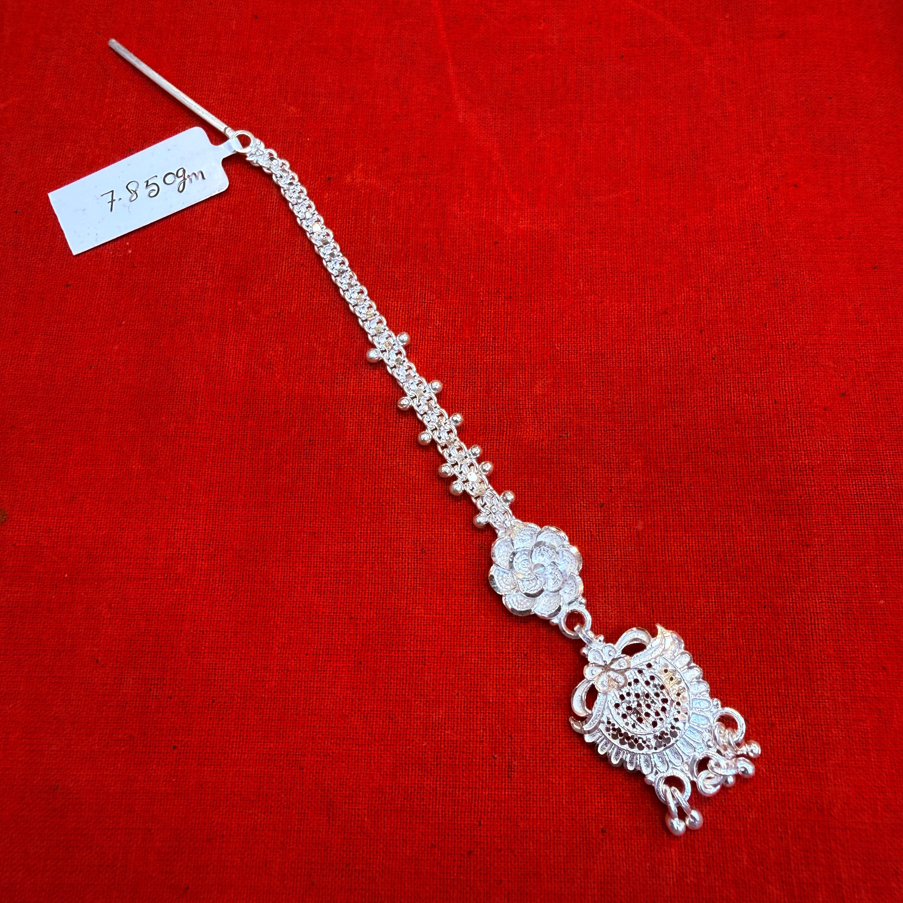 SILVER TICKLY- (WGT: 7.850 GM APPROX) ORIGINAL 625 SILVER BRIDAL TICKLY (MANGTIKA) 1 PIECE FOR WOMEN.