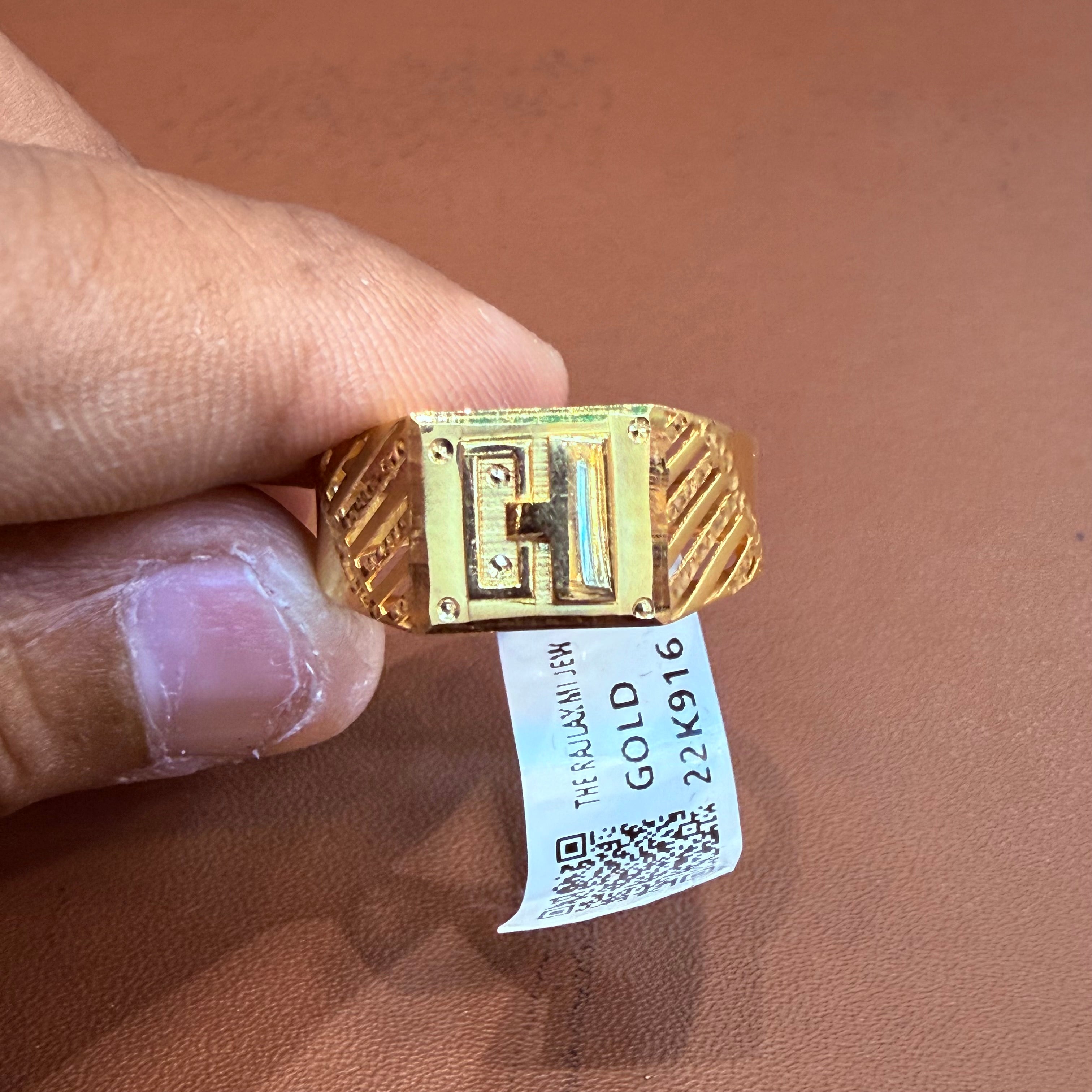 GENTS RING- SIZE:23 (WGT: 2.530 GM APPROX) BIS CERTIFIED HUID HALLMARK 916 22KT GOLD GENTS FINGER RING FOR MEN 1 PIECE.