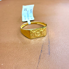 GENTS RING- SIZE:21 (WGT: 1.500 GM APPROX) BIS CERTIFIED HUID HALLMARK 916 22KT GOLD GENTS FINGER RING FOR MEN 1 PIECE.(DQEIYA)