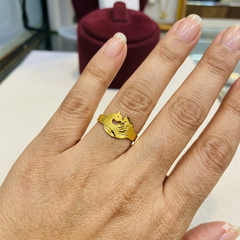 LADIES RING- (SIZE: 14) WGT: 0.640 GM APPROX BIS CERTIFIED HUID HALLMARK 375 9KT GOLD FINGER RING FOR WOMEN 1 PIECE FOR REGULAR USE.(WB89FA)
