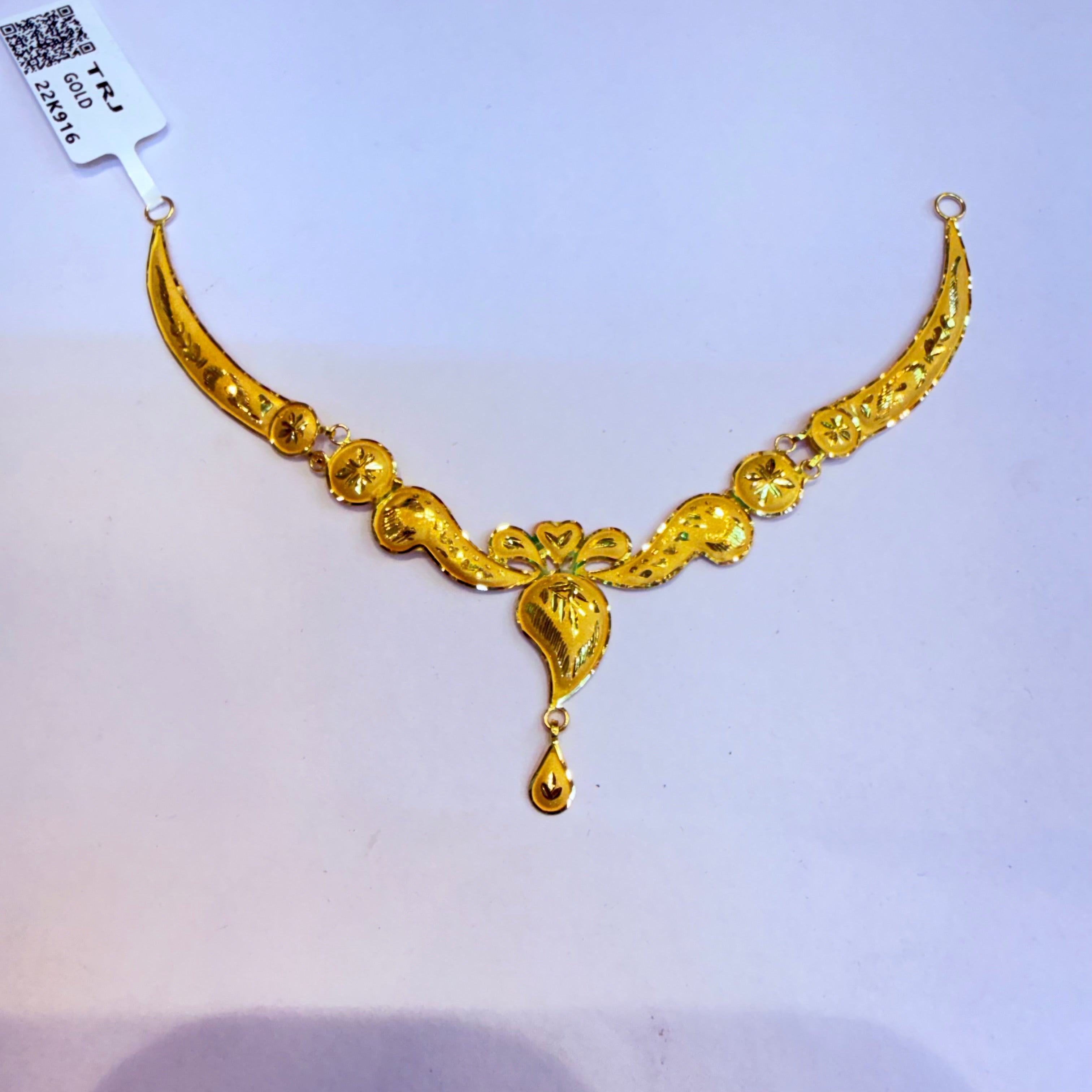 GOLD NECKLACE- (WGT: 2.110 GM APPROX) BIS CERTIFIED HUID HALLMARK 916 22KT GOLD NECKLACE 1 PIECE WITH FREE ADJUSTABLE TASSEL.