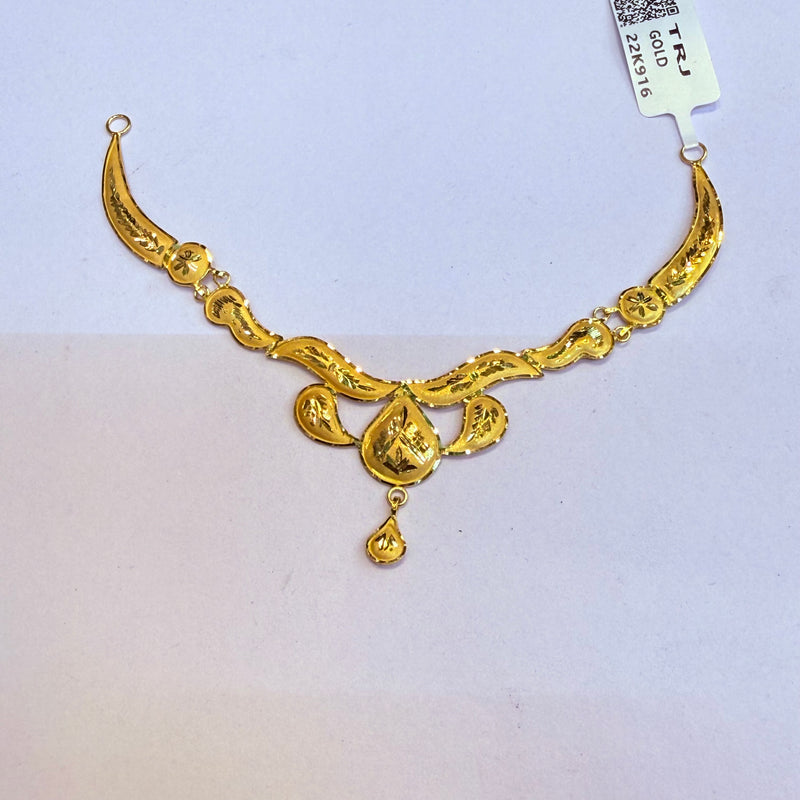 GOLD NECKLACE- (WGT: 2.040 GM APPROX) BIS CERTIFIED HUID HALLMARK 916 22KT GOLD NECKLACE 1 PIECE WITH FREE ADJUSTABLE TASSEL.(XYHR48)