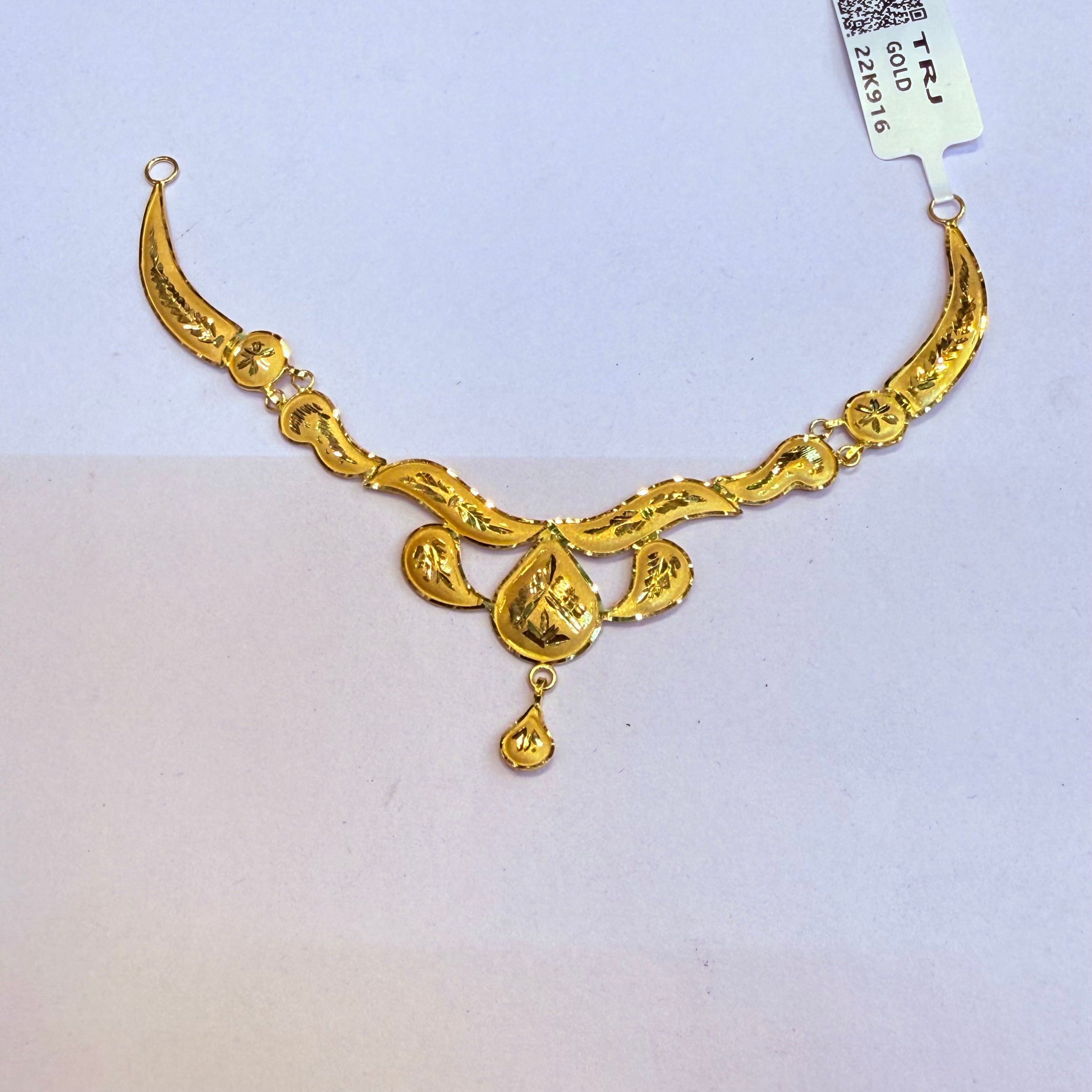 GOLD NECKLACE- (WGT: 2.040 GM APPROX) BIS CERTIFIED HUID HALLMARK 916 22KT GOLD NECKLACE 1 PIECE WITH FREE ADJUSTABLE TASSEL.