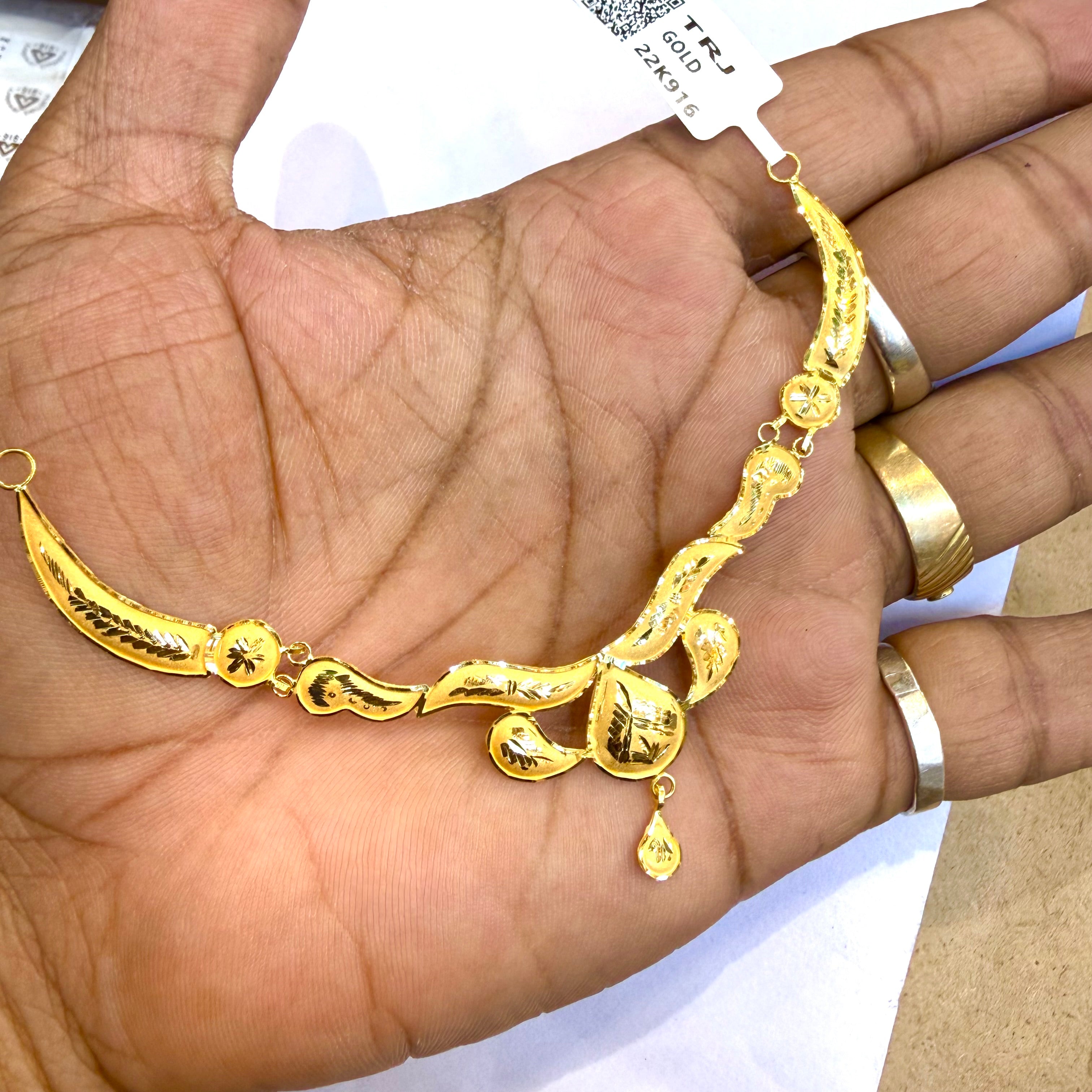 GOLD NECKLACE- (WGT: 2.040 GM APPROX) BIS CERTIFIED HUID HALLMARK 916 22KT GOLD NECKLACE 1 PIECE WITH FREE ADJUSTABLE TASSEL.
