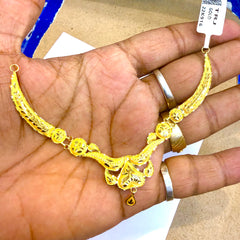 GOLD NECKLACE- (WGT: 2.720 GM APPROX) BIS CERTIFIED HUID HALLMARK 916 22KT GOLD NECKLACE 1 PIECE WITH FREE ADJUSTABLE TASSEL.(RQK574)