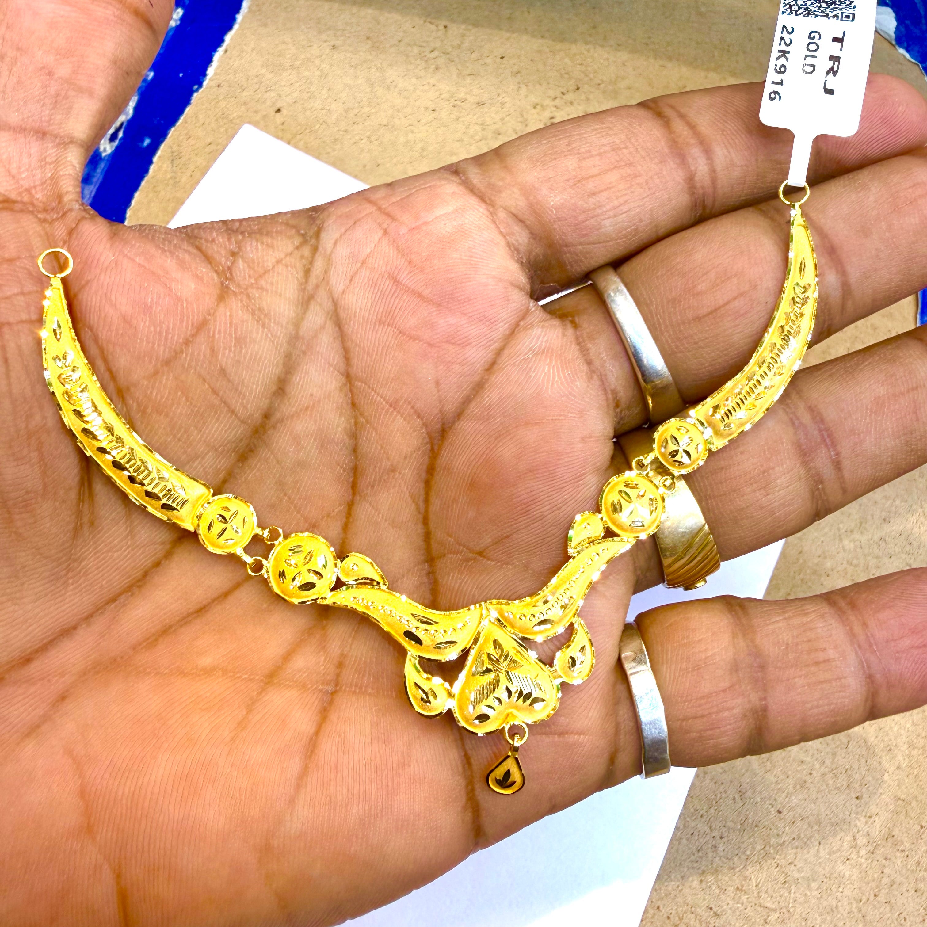 GOLD NECKLACE- (WGT: 2.720 GM APPROX) BIS CERTIFIED HUID HALLMARK 916 22KT GOLD NECKLACE 1 PIECE WITH FREE ADJUSTABLE TASSEL.