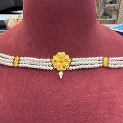 GMC22K- (X5Y83D)-(WGT: 1.040 GM APPROX) BIS CERTIFIED HUID HALLMARK 916 22KT GOLD MOTI CHOKER 1 PIECE WITH FREE ADJUSTABLE TASSEL.