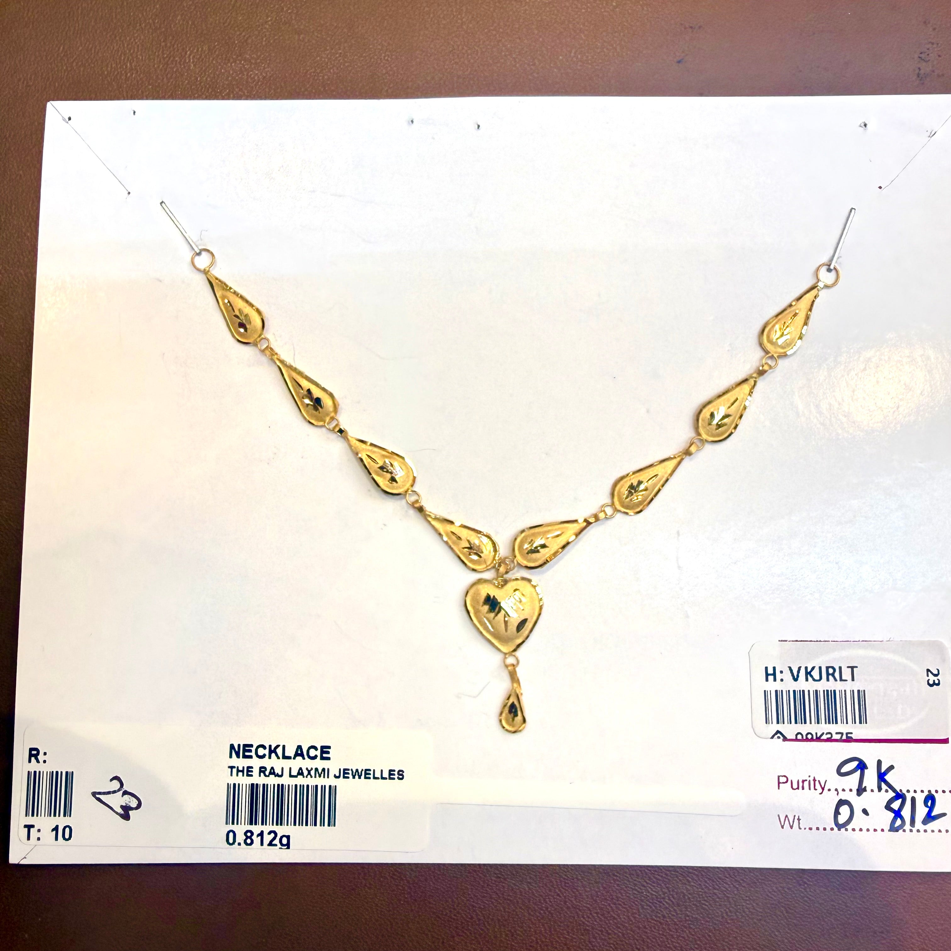 GOLD NECKLACE-(WGT: 0.812 GM APPROX) BIS CERTIFIED HUID HALLMARK 375 9KT GOLD NECKLACE (SMALL SIZE) 1 PIECE FOR WOMEN WITH FREE ADJUSTABLE TASSEL.