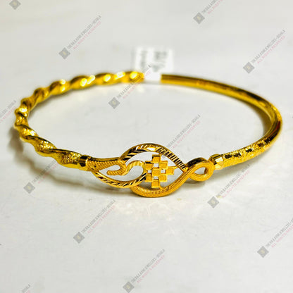 TRJ (MTO) DUPLEX BIT KOLKA DESIGN HALLMARK 22KT GOLD COVER BRACELET 1 PIECE APPROX WGT: 3.500 GM FOR WOMEN - (BILL MANDATORY -EXCHANGE FOR LIFETIME IN STORE ONLY) BY RAJLAXMI.