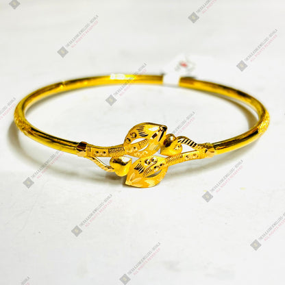 TRJ (MTO) DUPLEX DUO LEAF DESIGN HALLMARK 22KT GOLD COVER BRACELET 1 PIECE APPROX WGT: 3.500 GM FOR WOMEN - (BILL MANDATORY -EXCHANGE FOR LIFETIME IN STORE ONLY) BY RAJLAXMI.