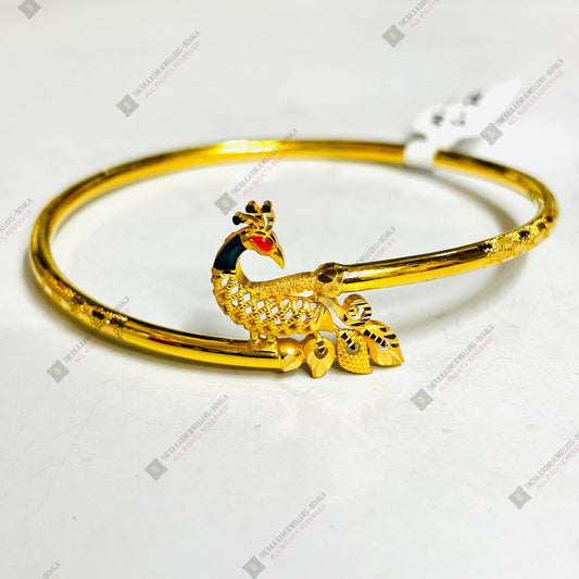 TRJ (MTO) DUPLEX PEACOCK DESIGN HALLMARK 22KT GOLD COVER BRACELET 1 PIECE APPROX WGT: 4.00 GM FOR WOMEN - (BILL MANDATORY -EXCHANGE FOR LIFETIME IN STORE ONLY) BY RAJLAXMI.