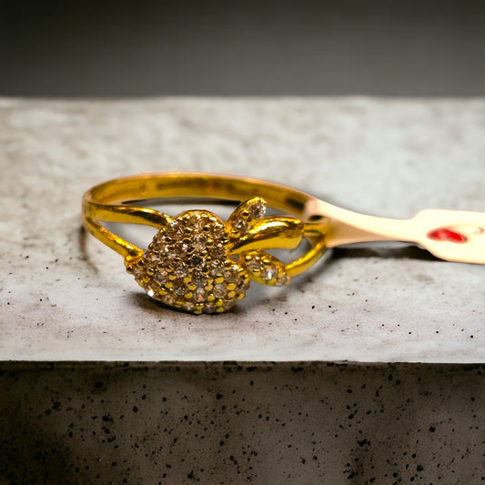 TRJ (SIZE: 12) WGT: 1.370 GM APPROX 14KT HALLMARK GOLD RING FOR WOMEN 1 PIECE.