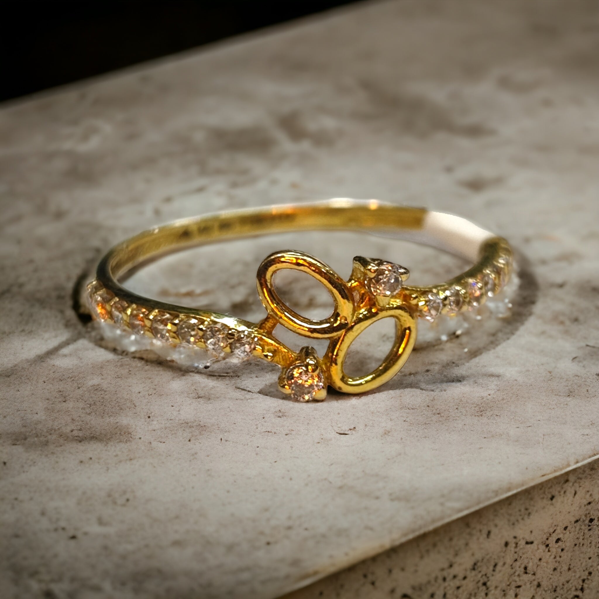 (GLFR14) TRJ (SIZE: 13) WGT: 0.900 GM APPROX 14KT HALLMARK GOLD RING FOR WOMEN 1 PIECE.