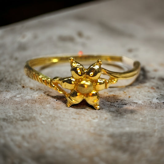 TRJ (SIZE: 12) WGT: 0.960 GM APPROX 14KT HALLMARK GOLD RING FOR WOMEN 1 PIECE.
