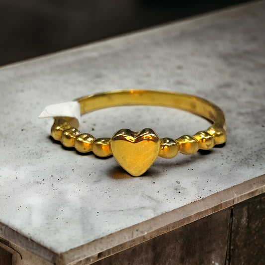 TRJ (SIZE: 08) WGT: 1.350 GM APPROX 14KT HALLMARK GOLD RING FOR WOMEN 1 PIECE.