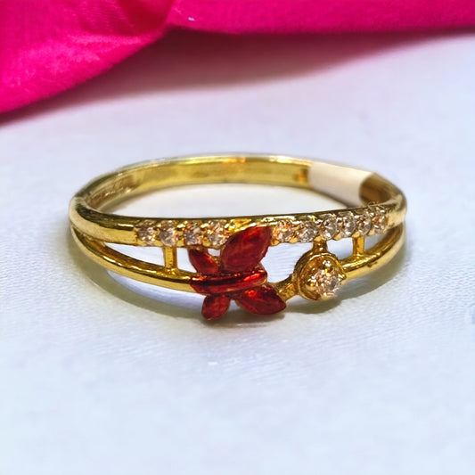 TRJ (SIZE: 12) WGT: 1.280 GM APPROX 14KT HALLMARK GOLD RING FOR WOMEN 1 PIECE.