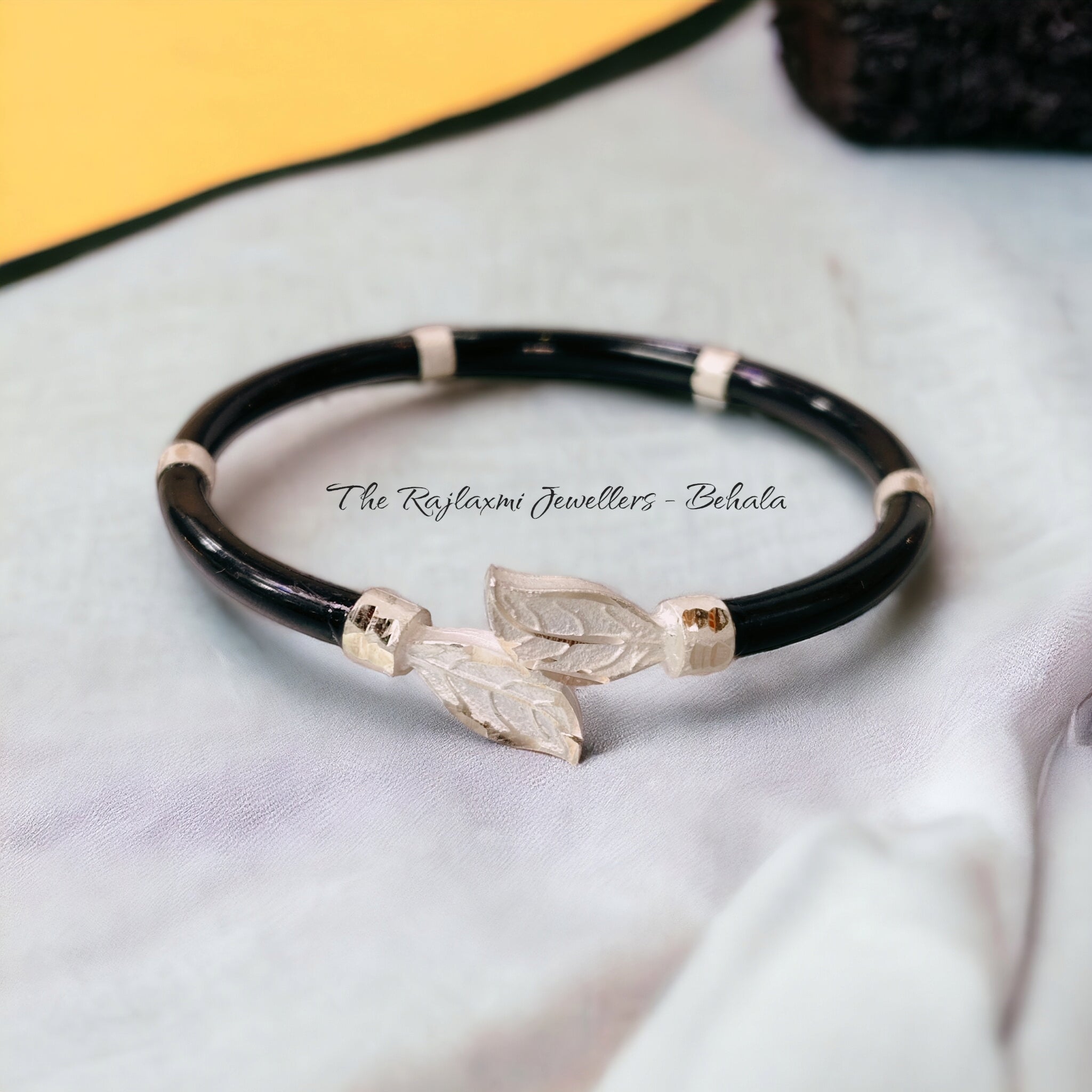 (SLNB) TRJ BLACK DESIGN 725 ORIGINAL SILVER NOA BANGLES FOR WOMEN 1 PIECE - SOLD AS MRP BY RAJLAXMI.