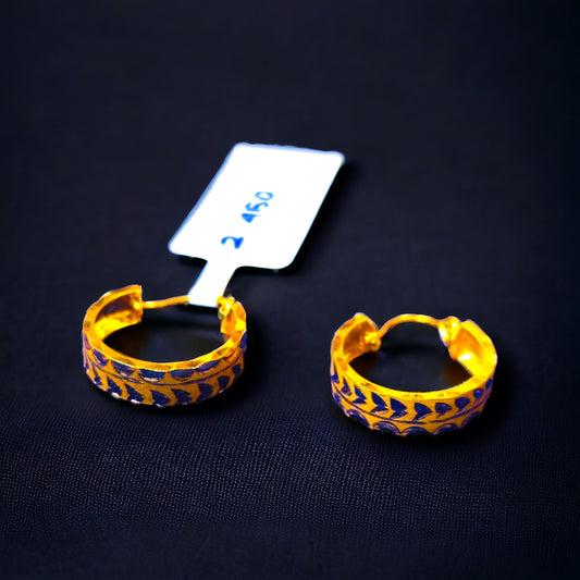 TRJ WGT: 2.450 GM APPROX 22KT HUID HALLMARK GOLD EAR BALI 1 PAIR.