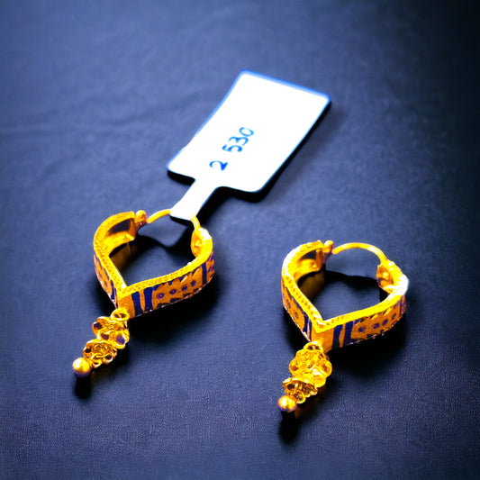 TRJ WGT: 2.530 GM APPROX 22KT HUID HALLMARK GOLD EAR BALI 1 PAIR.